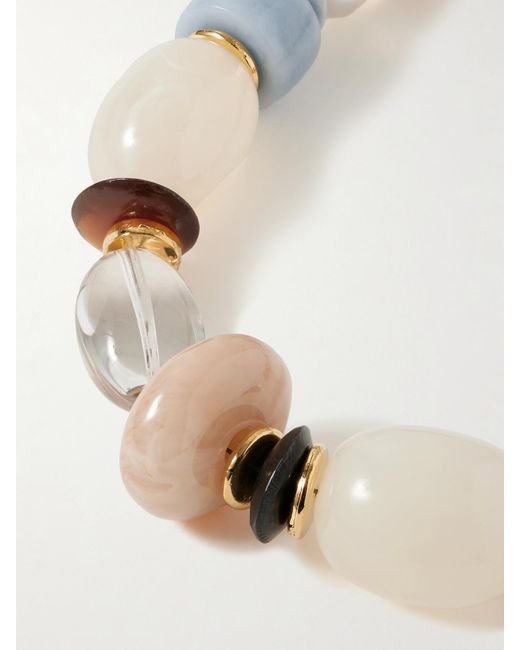 Lizzie Fortunato Natural Monument-Plated, Leather, -Stone And Horn Necklace