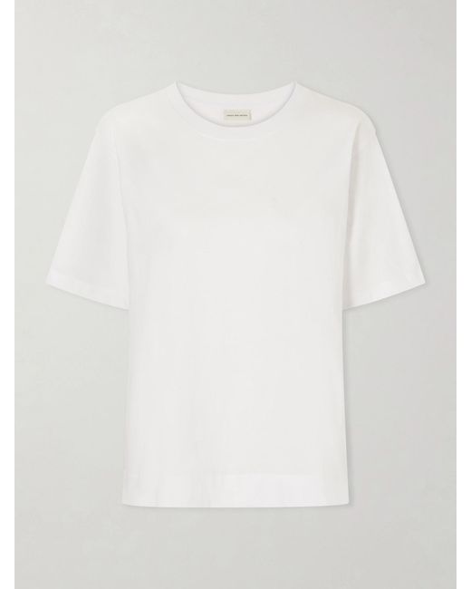 Dries Van Noten White Heydu Stretch-Cotton Jersey T-Shirt