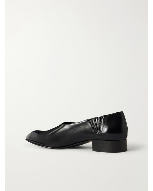 Khaite Black Colt Leather Loafers