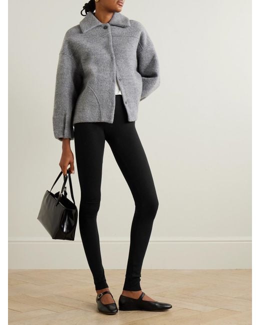 ÉTERNE Black Leggings Aus Geripptem Jersey Aus Einer Baumwoll-Modalmischung Mit Stretch-Anteil