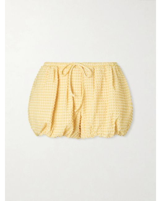 Jonathan Simkhai Metallic Addie Checked Seersucker Shorts