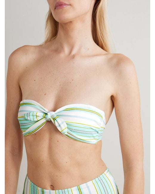 Bikini En Tissu Recyclé Côtelé Imprimé Ava + Elsi Lemlem en coloris Green