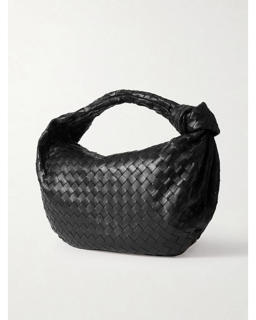 Bottega Veneta Black Jodie Small Intrecciato Leather Tote