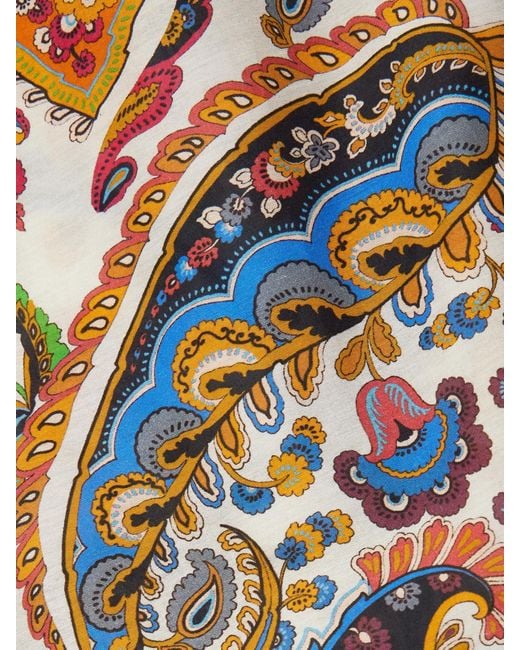 Etro White Pussy-Bow Paisley-Print Cotton And Silk-Blend Blouse