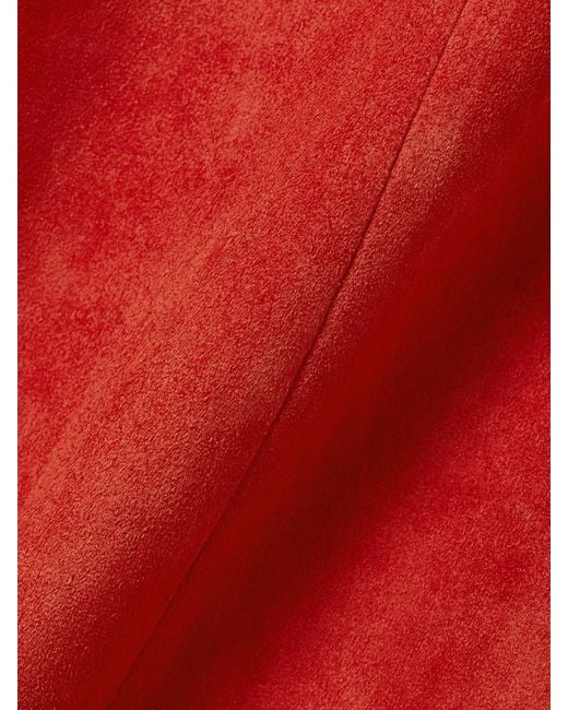 Pantalon Évasé En Daim Gégé Stouls en coloris Red