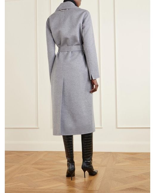 Stella McCartney Gray Iconic Stella Belted Wool Coat