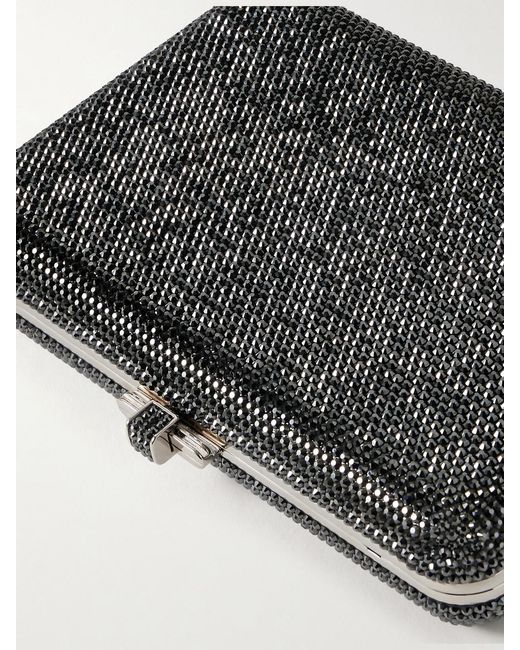 Judith Leiber Black Slim Slide Crystal-Embellished-Tone Clutch