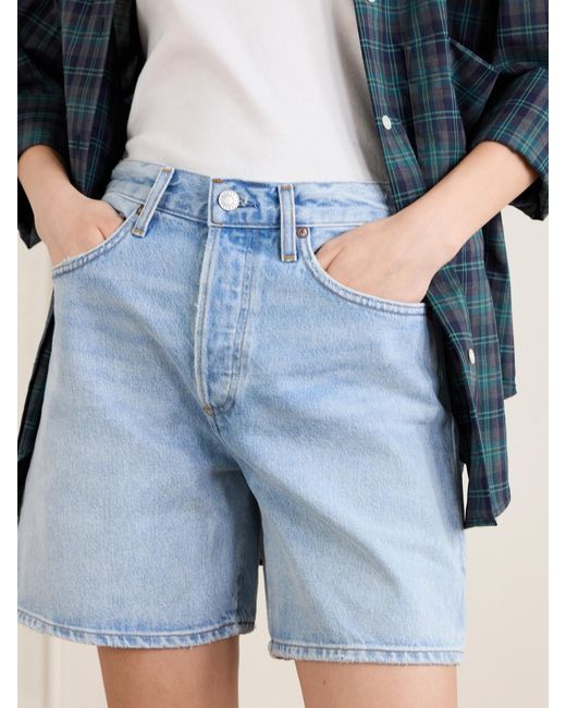 Agolde Blue Dame Denim Shorts