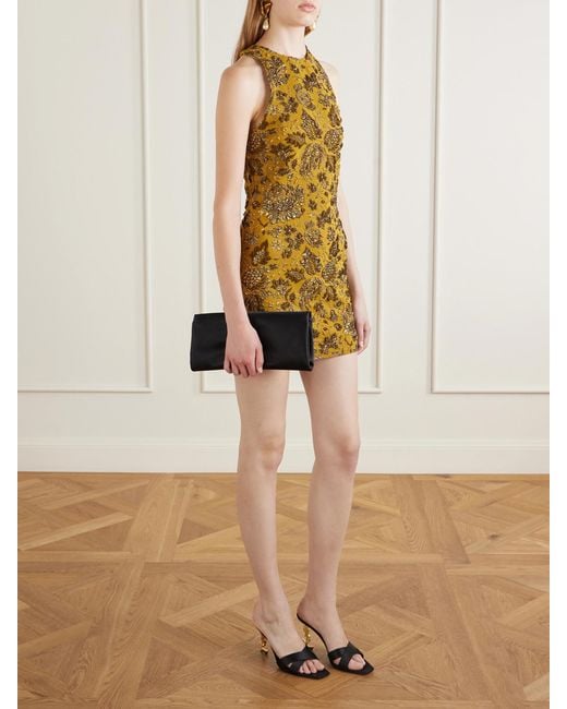 Saint Laurent Black Evening Satin Clutch