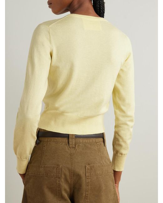 arch4 Yellow Marloes Cotton, Silk And Cashmere-Blend Cardigan