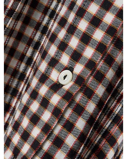 Doen Multicolor Millie Bluse Aus Kariertem Biobaumwoll-Voile Mit Rüschen