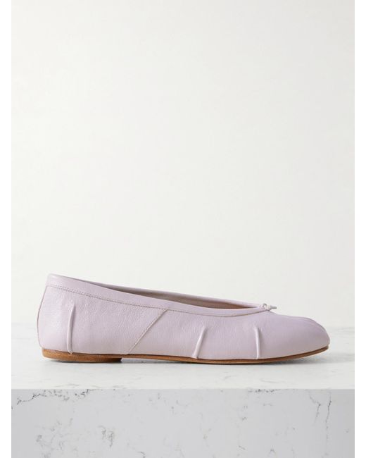 Maison Margiela Purple Tabi Ballerinas Mit Geteilter Kappe Aus Leder