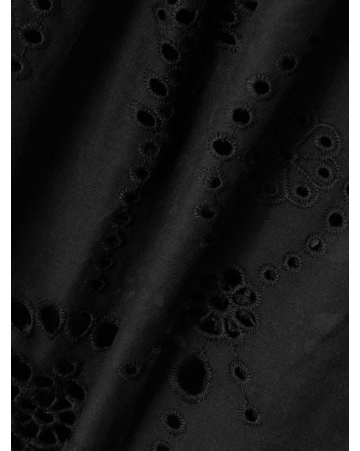 Matteau Black Scalloped Broderie Anglaise Cotton-Poplin Shirt