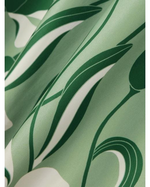 ANDRES OTALORA Green Luz De Si Floral-Print Stretch-Scuba Wide-Leg Pants