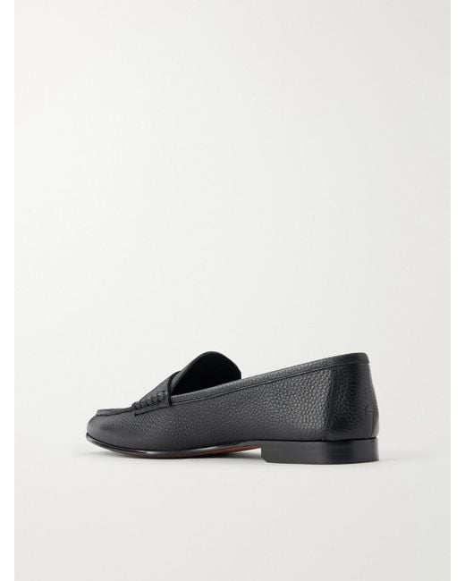 Polo Ralph Lauren Black Pebble-Grain Leather Loafers