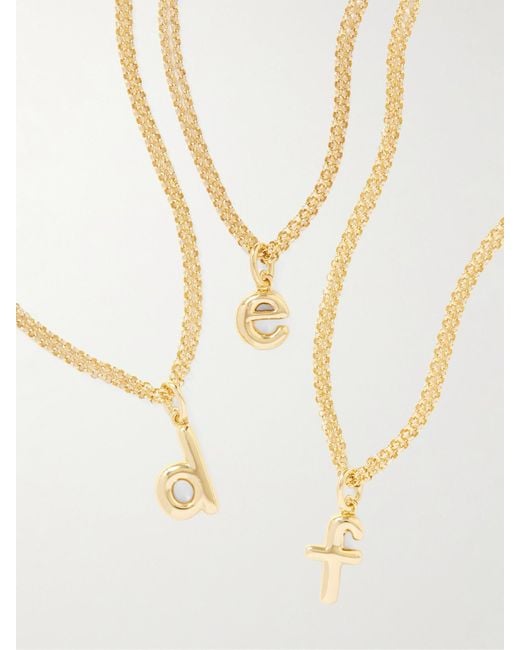 Roxanne Assoulin Natural The Puffy Initial Goldfarbene Kette