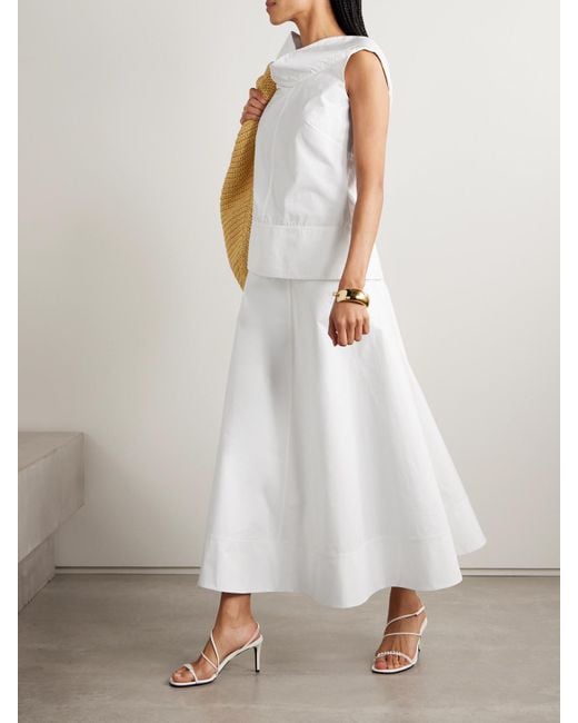 Haut En Popeline De Coton À Drapé The Bowie Brandon Maxwell en coloris White