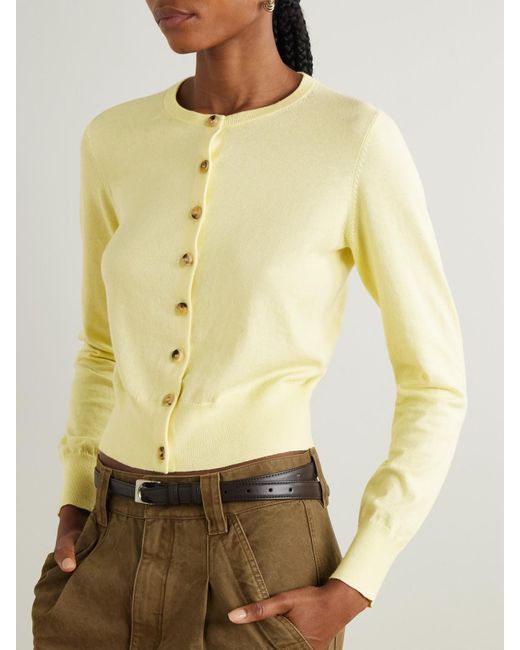 arch4 Yellow Marloes Cotton, Silk And Cashmere-Blend Cardigan