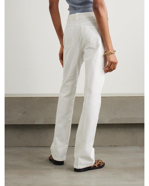 Chloé White Embellished Mid-Rise Straight-Leg Jeans