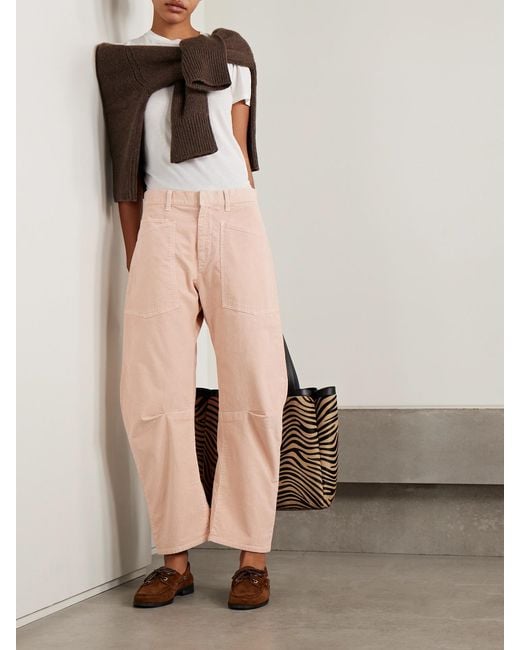 Nili Lotan Natural Shon Cotton-Blend Corduroy Tapered Pants