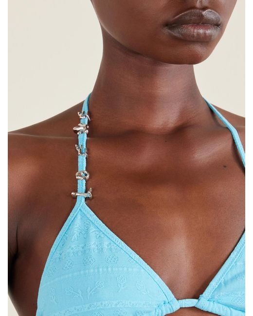 Loewe Blue Paula's Ibiza Jacquard Bikini Top