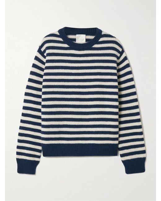Suzie Kondi Blue Kismet Striped Cashmere Sweater