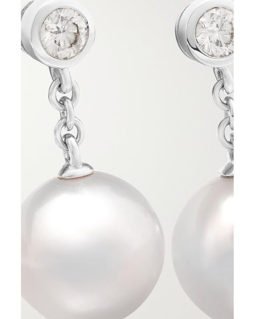Mikimoto Natural 18-Karat, Pearl And Diamond Earrings
