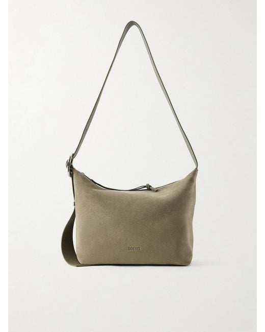 Loewe Natural Loop Medium Suede Shoulder Bag