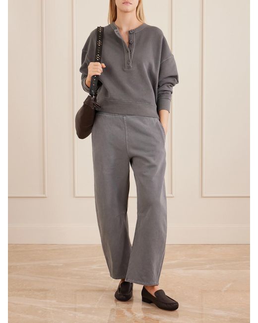 Citizens of Humanity Gray Miro Cotton-Jersey Barrel-Leg Track Pants
