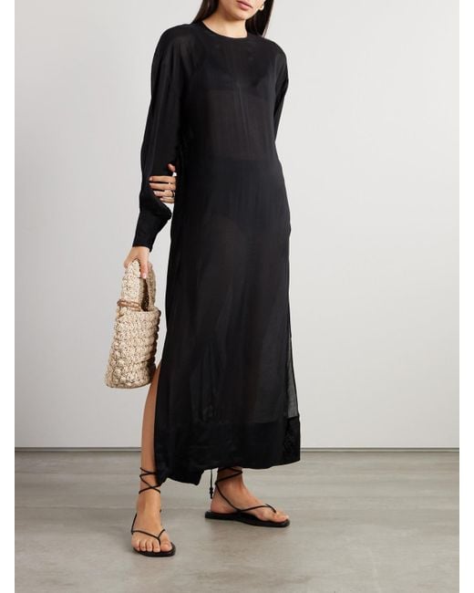 Bondi Born Black Net Sustain Cremona Rückenfreies Midikleid Aus Voile Mit Twist-Detail