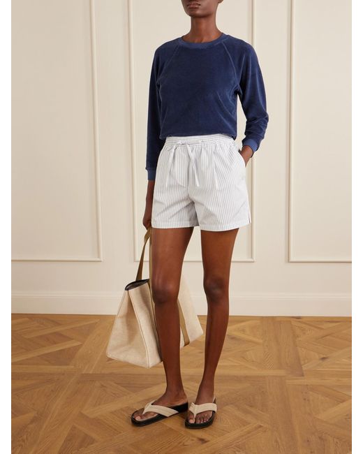 Suzie Kondi Blue Tilos Cotton-Blend Terry Sweater