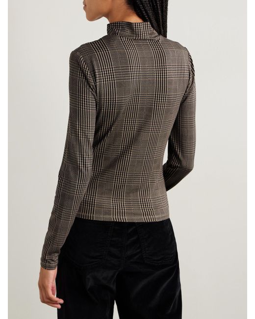 Veronica Beard Gray Nate Prince Of Wales Stretch-Lyocell Top