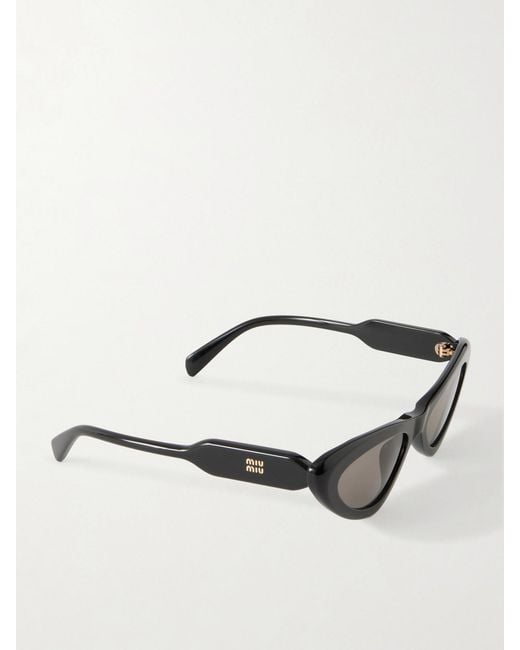 Miu Miu Black Cat-Eye Acetate Sunglasses
