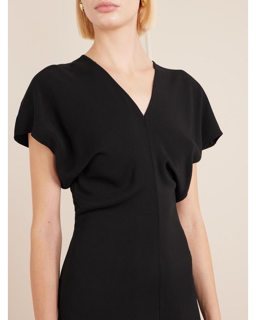 Anine Bing Black Zadig Gathered Crepe Midi Dress