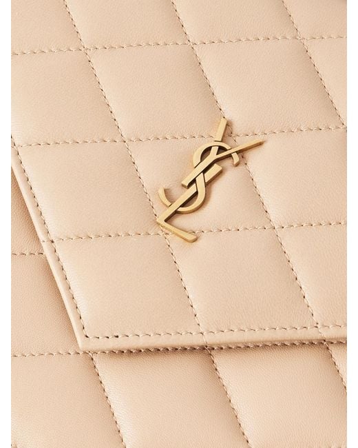 Saint Laurent Natural Paris Matelassé Leather Pouch