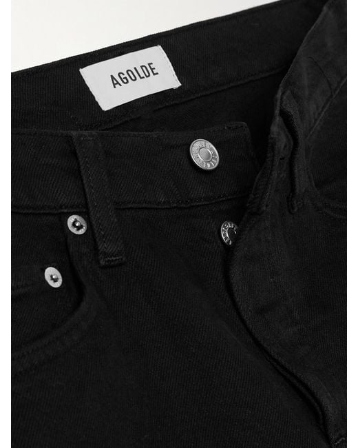 Agolde Black Ingram Split High-Rise Flared Jeans