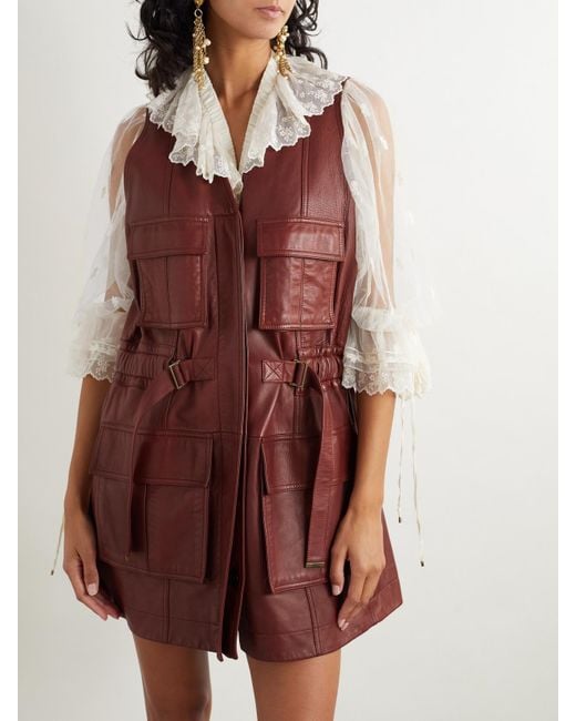 Chloé Purple Buckled Leather Vest