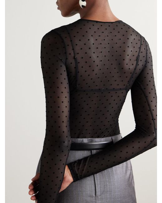 Wardrobe NYC Black Body Aus Beflocktem Stretch-Tüll