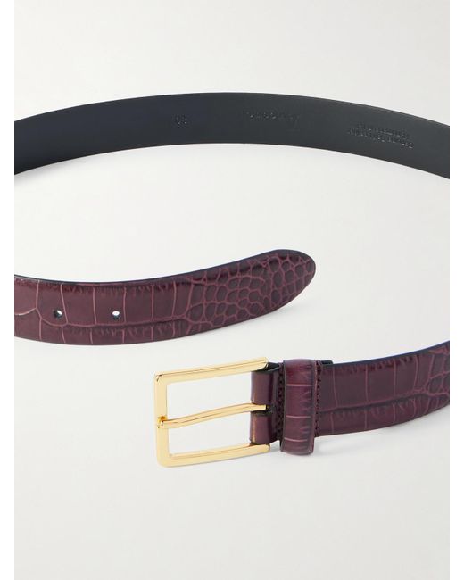 Andersons Brown Croc-Effect Leather Belt