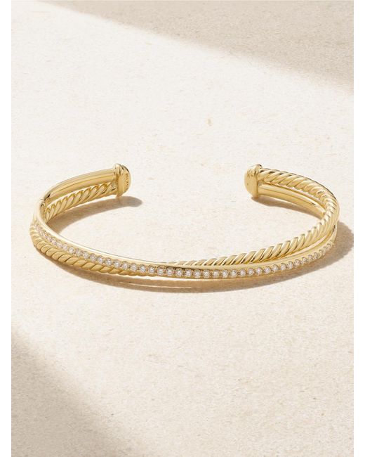 David Yurman Natural Crossover 18-Karat Diamond Cuff