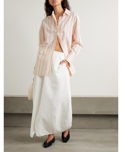 Totême Natural Striped Cotton And Silk-Blend Shirt