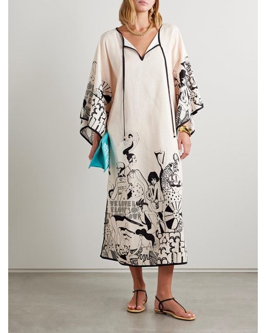 Zimmermann Natural Maxine Printed Cotton-Gauze Kaftan