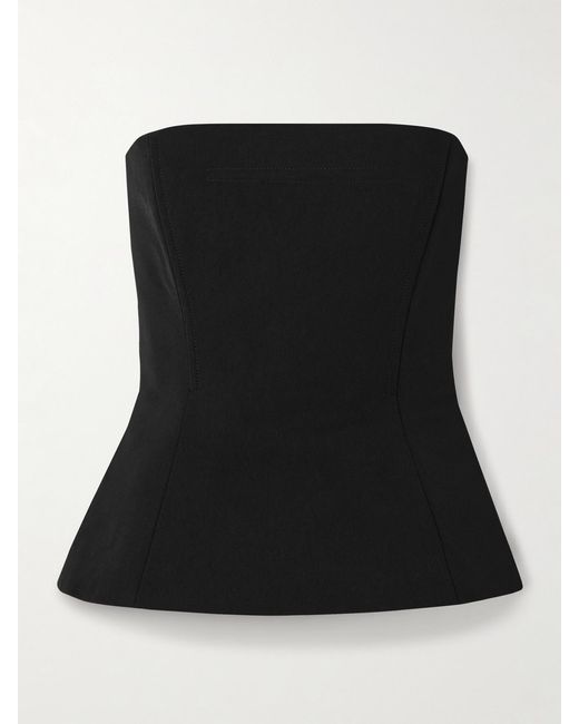 Jean Paul Gaultier Black Strapless Paneled Twill Bustier Top
