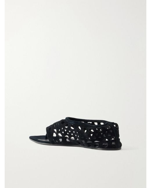 Alaïa White Neo Vienne Perforated Suede Flats