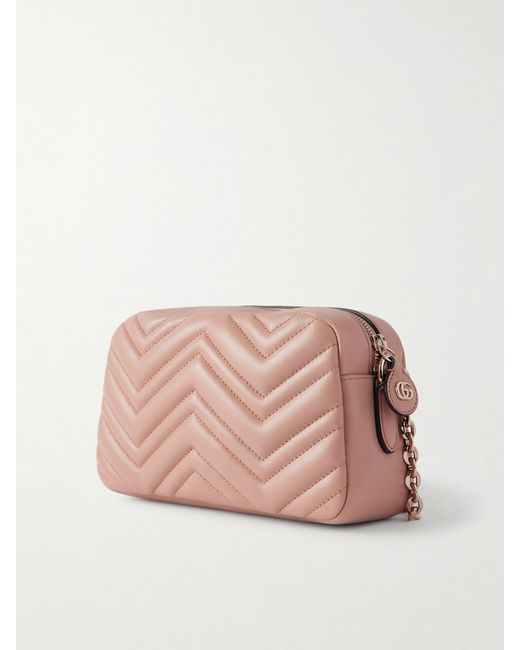 Gucci Pink Gg Marmont Quilted Leather Shoulder Bag