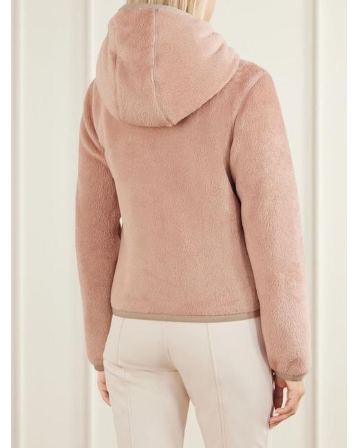 Moncler Pink Hooded Quilted Padded Plush Down Ski Jacket