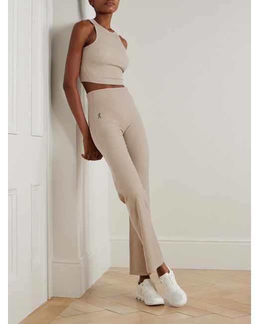 On Shoes Natural All-Day Verkürztes Tanktop Aus Geripptem Recyceltem Stretch-Material Mit Streifenmuster