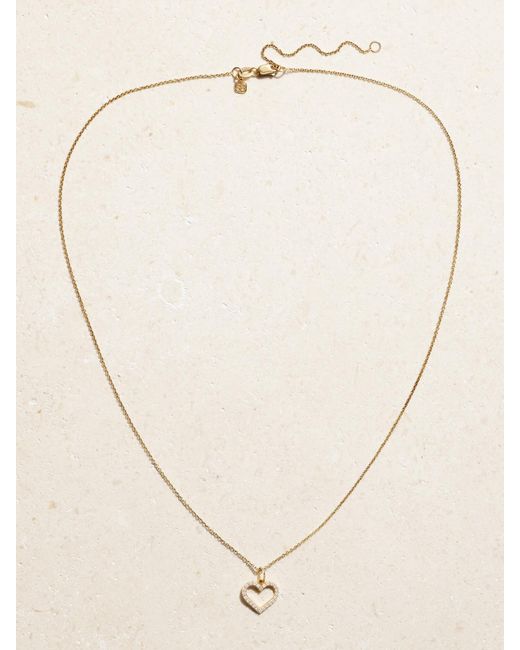 Sydney Evan Natural Open Heart 14-Karat Diamond Necklace