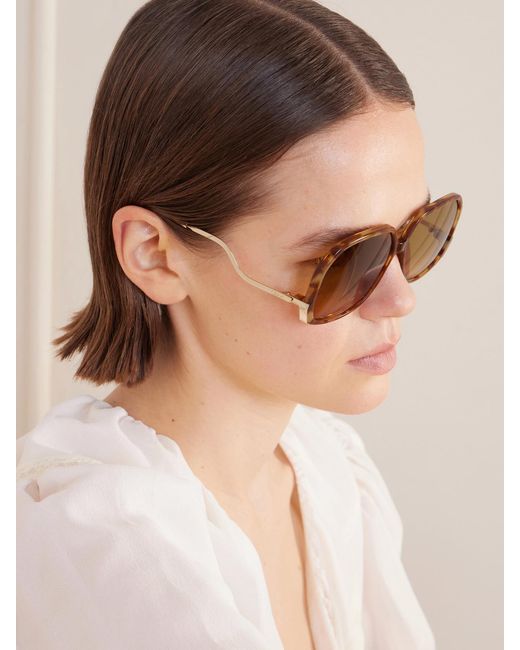 Chloé Multicolor Squared-Frame Acetate Sunglasses
