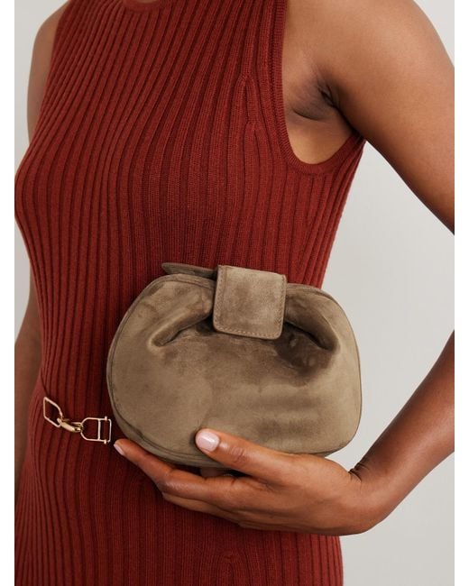 Gabriela Hearst Brown Soft Demi Suede Clutch